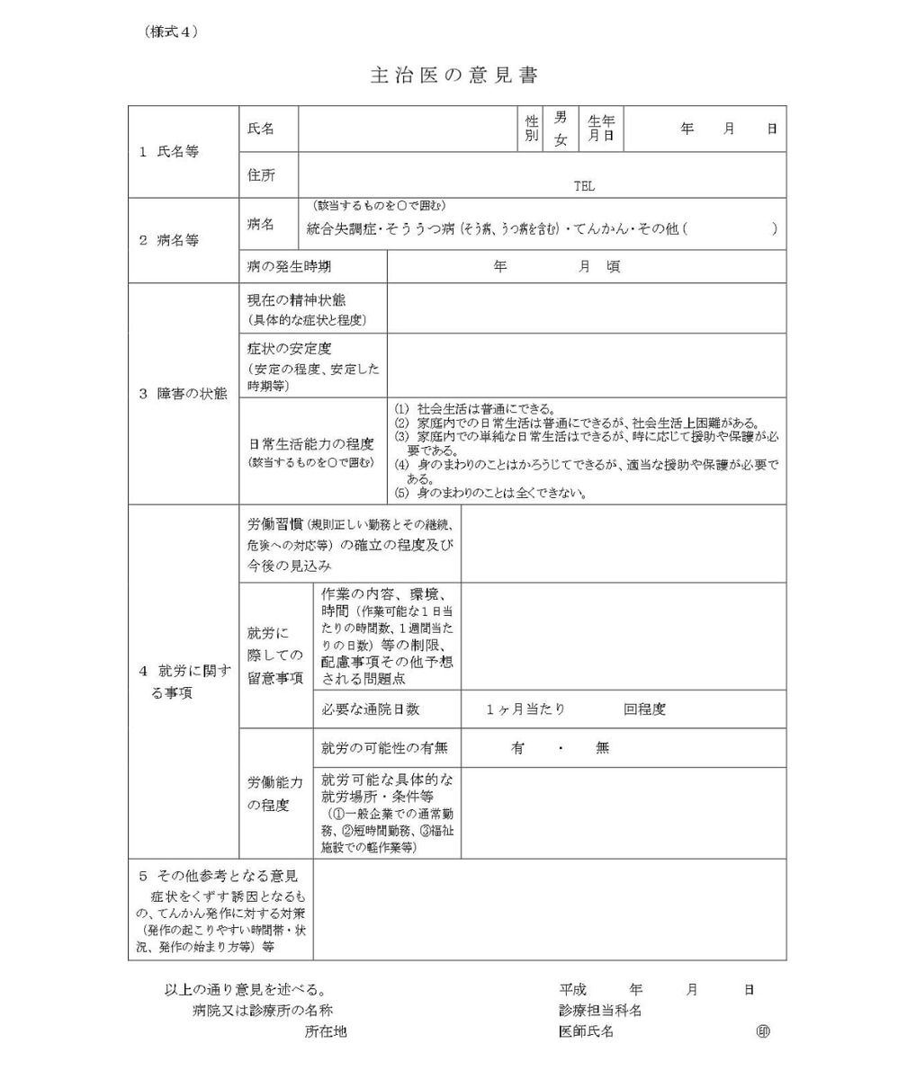 主治医の意見書
